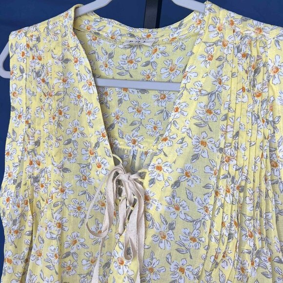 NWOT POL Yellow Floral Tunic or Swim Coverup, Size Small - Picture 2 of 5